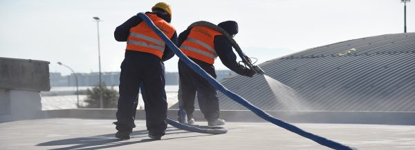 Applicazione Poliurea Colorflooring - Impermeabilizzazione Capannone tetto Terrazzo