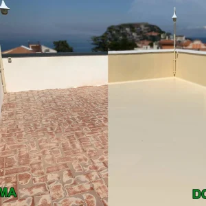 Impermeabilizzazione terrazzo piastrellato con poliurea a caldo applicata a spruzzo